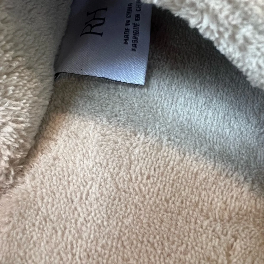 Restoration Hardware Plush Spa Slippers - Sand